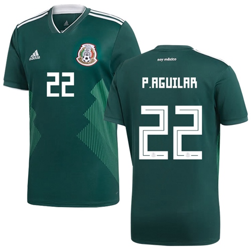 Mexico #22 P.Aguilar Green Home Soccer Country Jersey - Click Image to Close